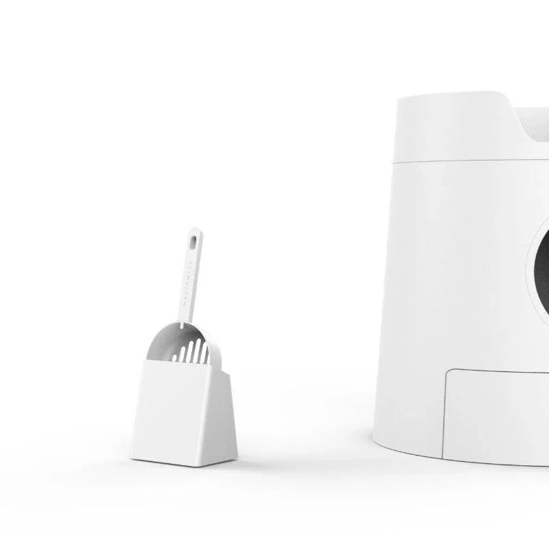 Michu XL Castle 2-in-1 Semi- Closed Cat Litter Box with Scratch Pad in White - Image 11
