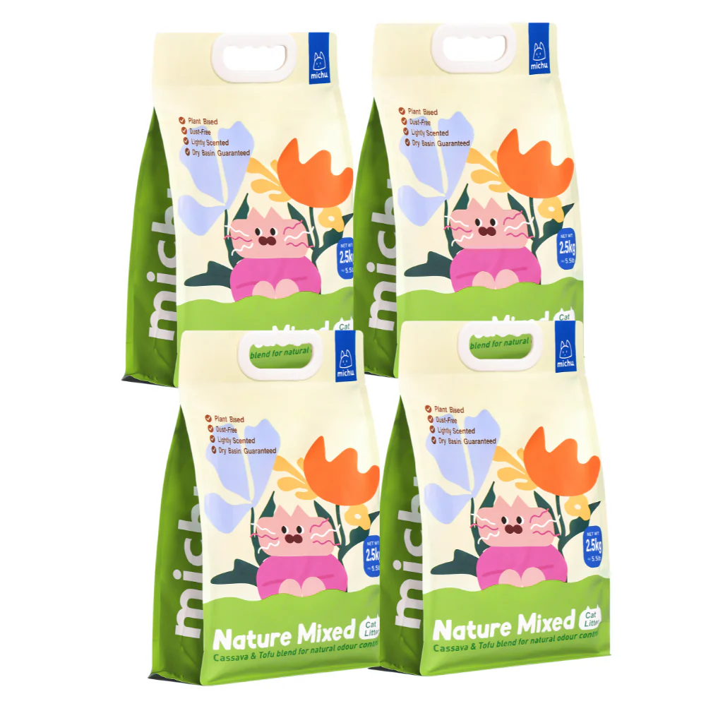 Michu NatureMix Plant Cat Litter –Tofu & Cassava Blend  Litter 2.5kg/6L - Image 12